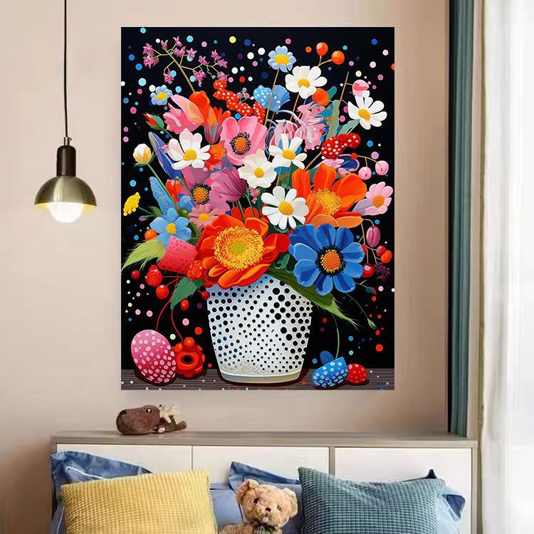 Vibrant Floral Landscape Canvas Art Print Stornfield