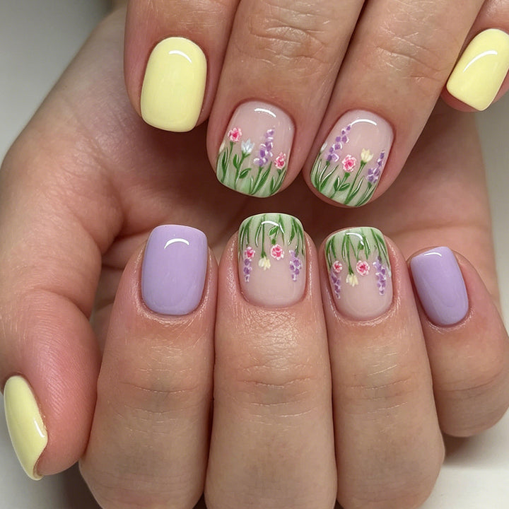 Floral Themed Press-On Nail Art Stornfield