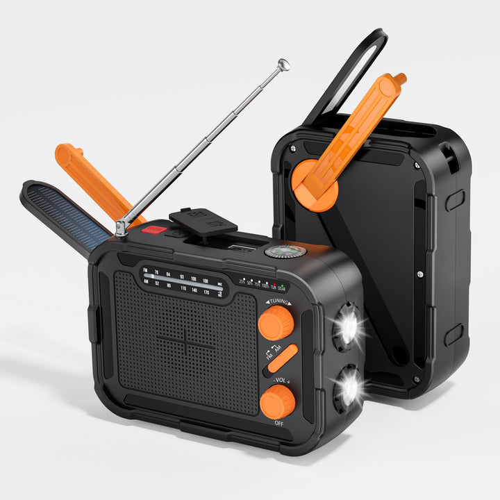 Multifunctional emergency radio with solar charger and flashlight Stornfield