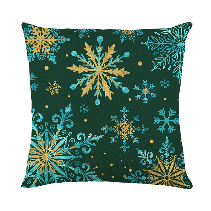 Decorative Snowflake Jacquard Throw Pillow Cover with Metallic Accents