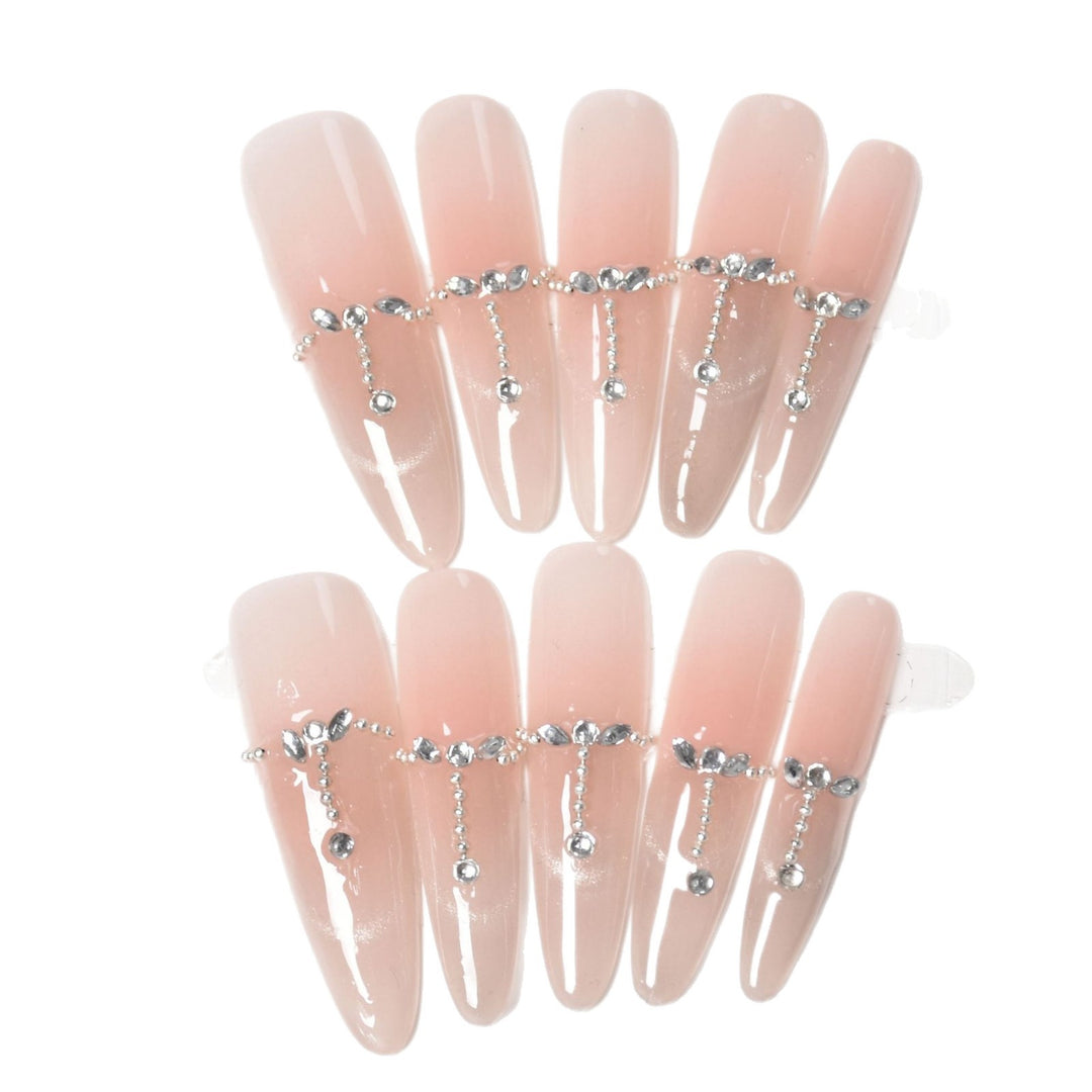 Elegant Rhinestone-Accented Press-On Nails Stornfield