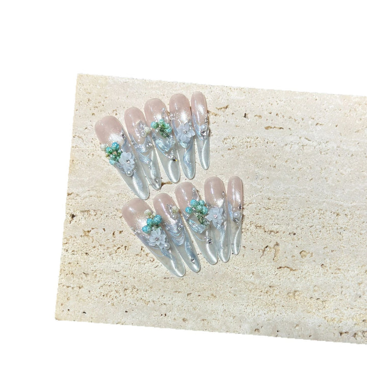 Elegant Floral Stiletto Nail Art Stornfield