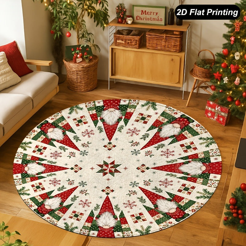 Holiday-Themed Round Area Rug