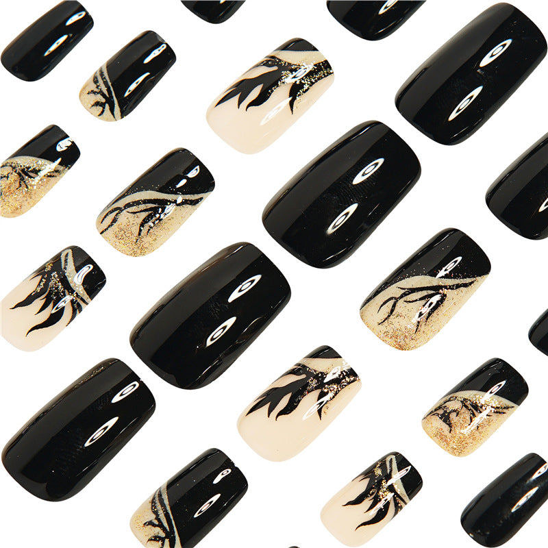 Glamorous Artistic Press-On Nails with Elegant Design Stornfield