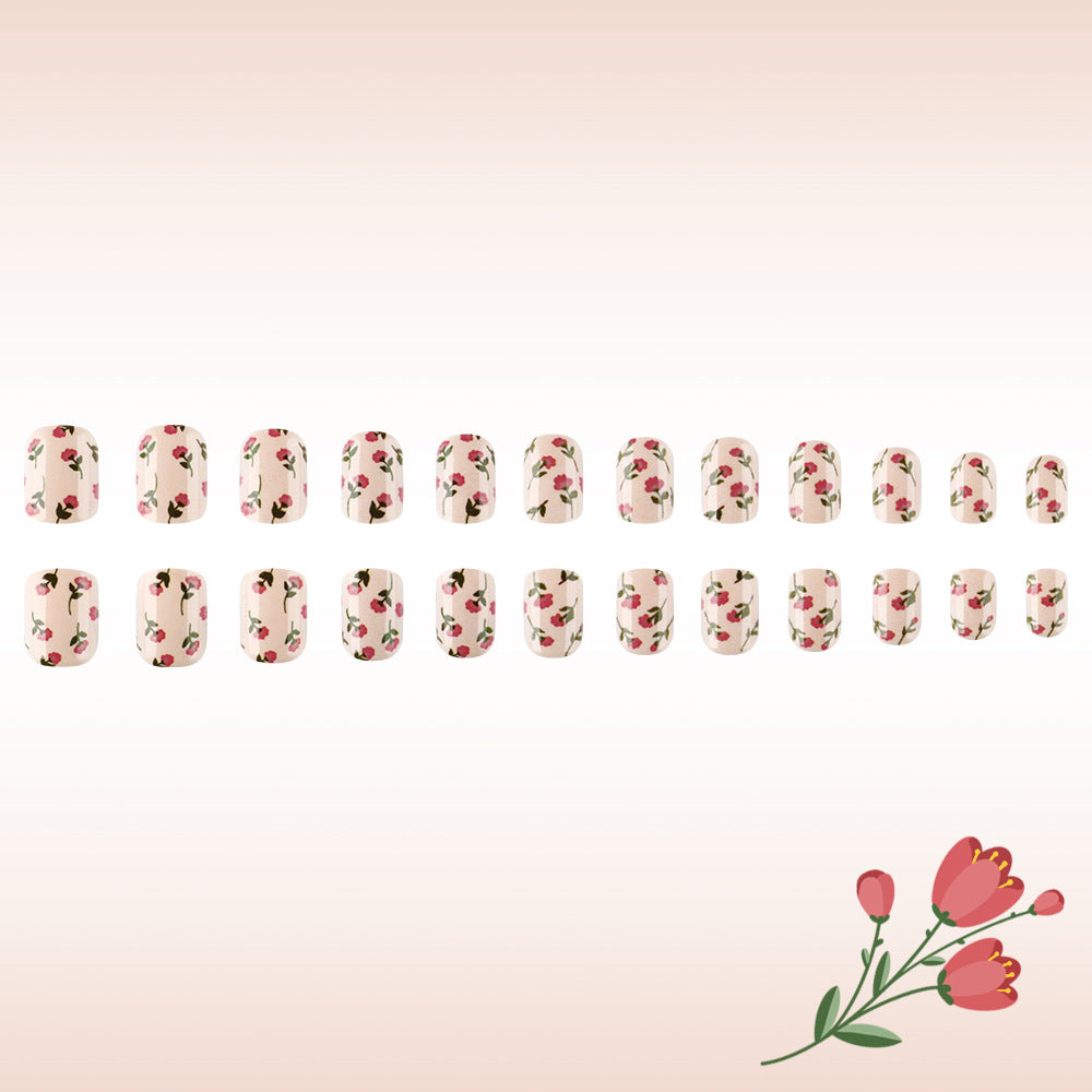 Floral Print Press-On Nail Art Stornfield