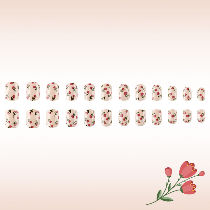 Floral Print Press-On Nail Art Stornfield