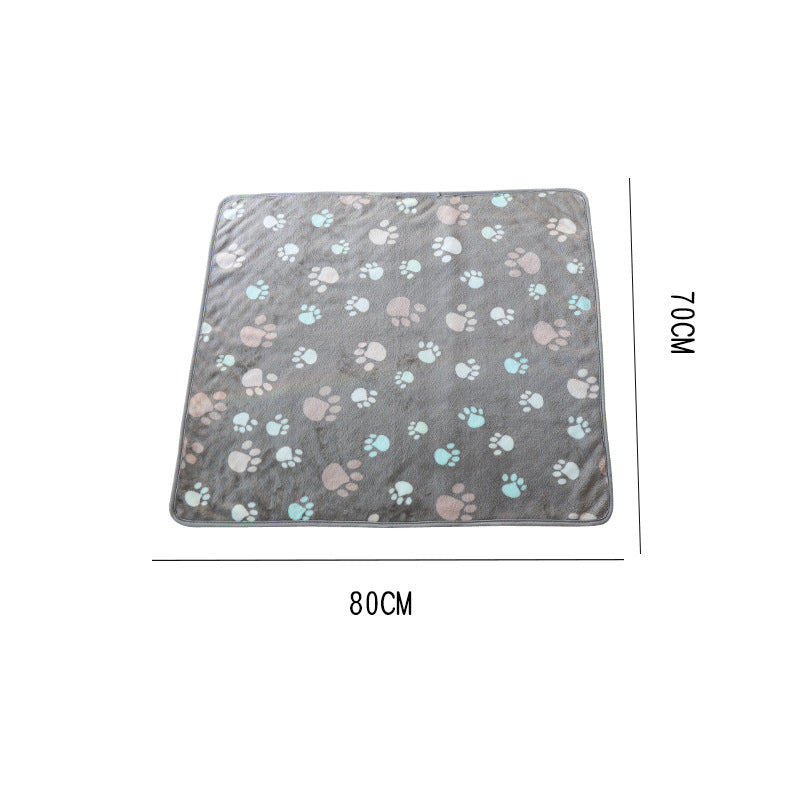 Women's Plush Pet Lounger Mat with Cute Paw Print Stornfield