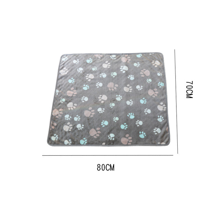 Women's Plush Pet Lounger Mat with Cute Paw Print Stornfield