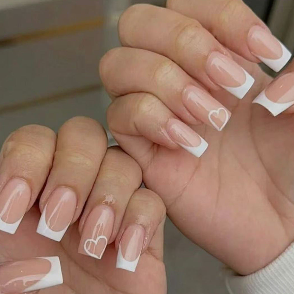 Elegant Acrylic French Tip Press-On Nails Stornfield