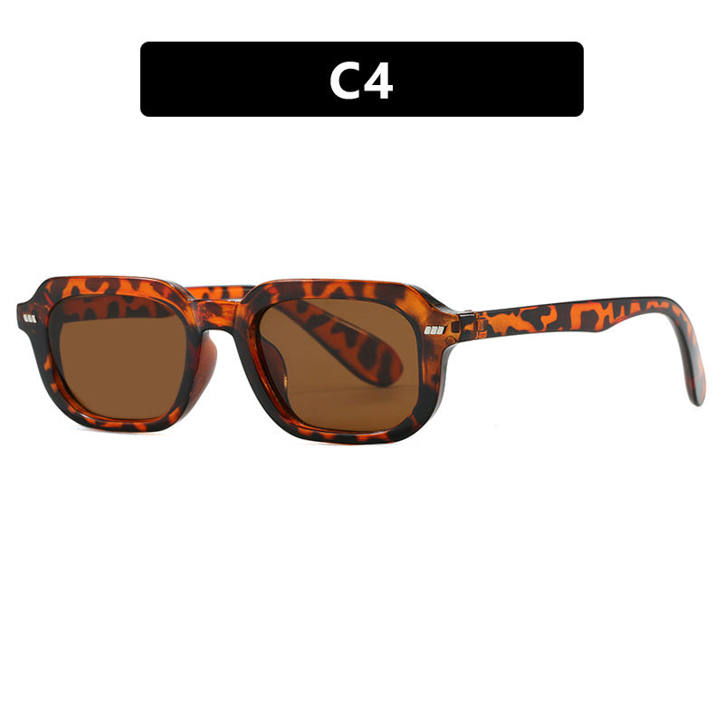 Women’s square sunglasses with high-gloss transparent frame and polarized lenses Stornfield