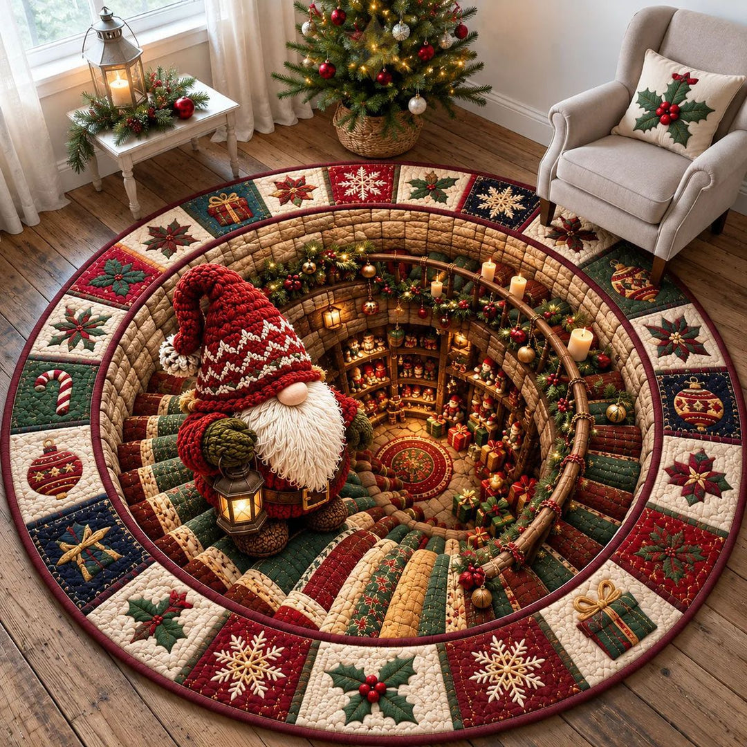 Festive Holiday Themed Round Area Rug