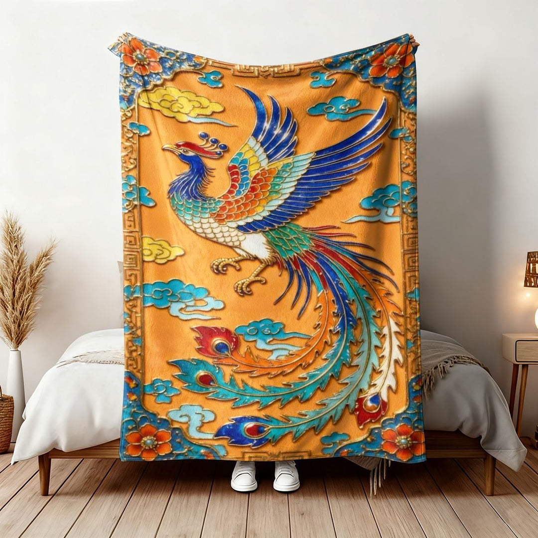 Cozy Phoenix-Themed Fleece Blanket