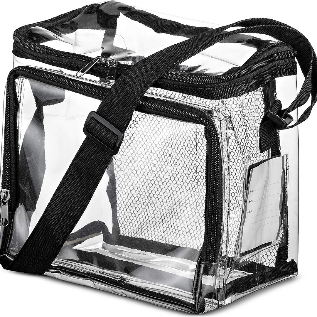 Transport bag made of transparent material with mesh pockets Stornfield