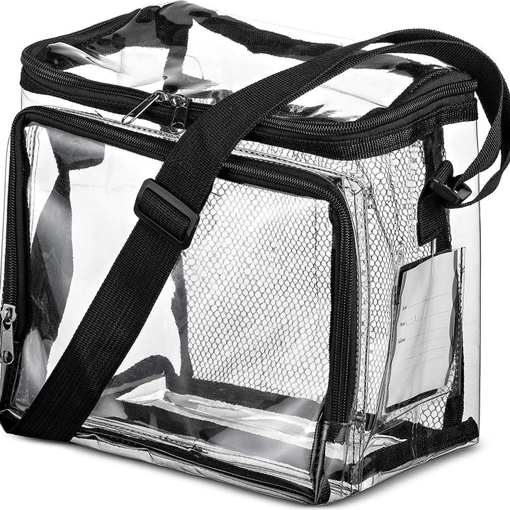 Transport bag made of transparent material with mesh pockets Stornfield