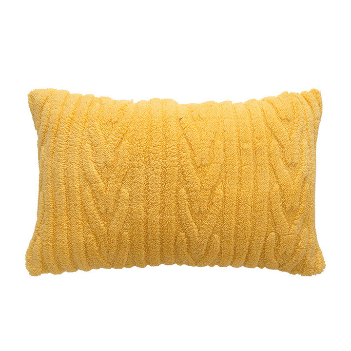 Plush Cable-Knit Decorative Throw Pillow Cover