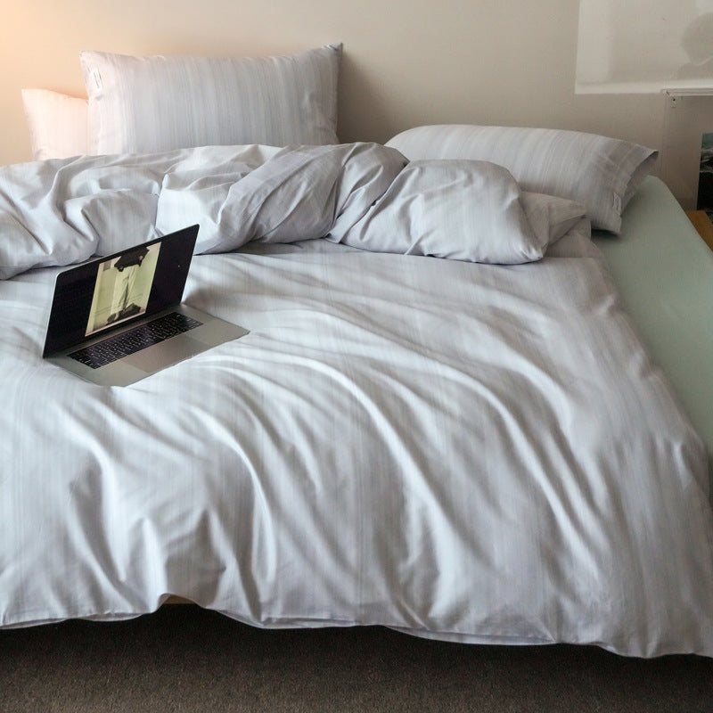 Breathable Percale Duvet Cover Set with Hidden Zipper and Corner Ties