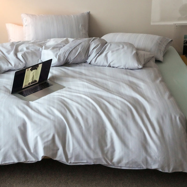 Breathable Percale Duvet Cover Set with Hidden Zipper and Corner Ties
