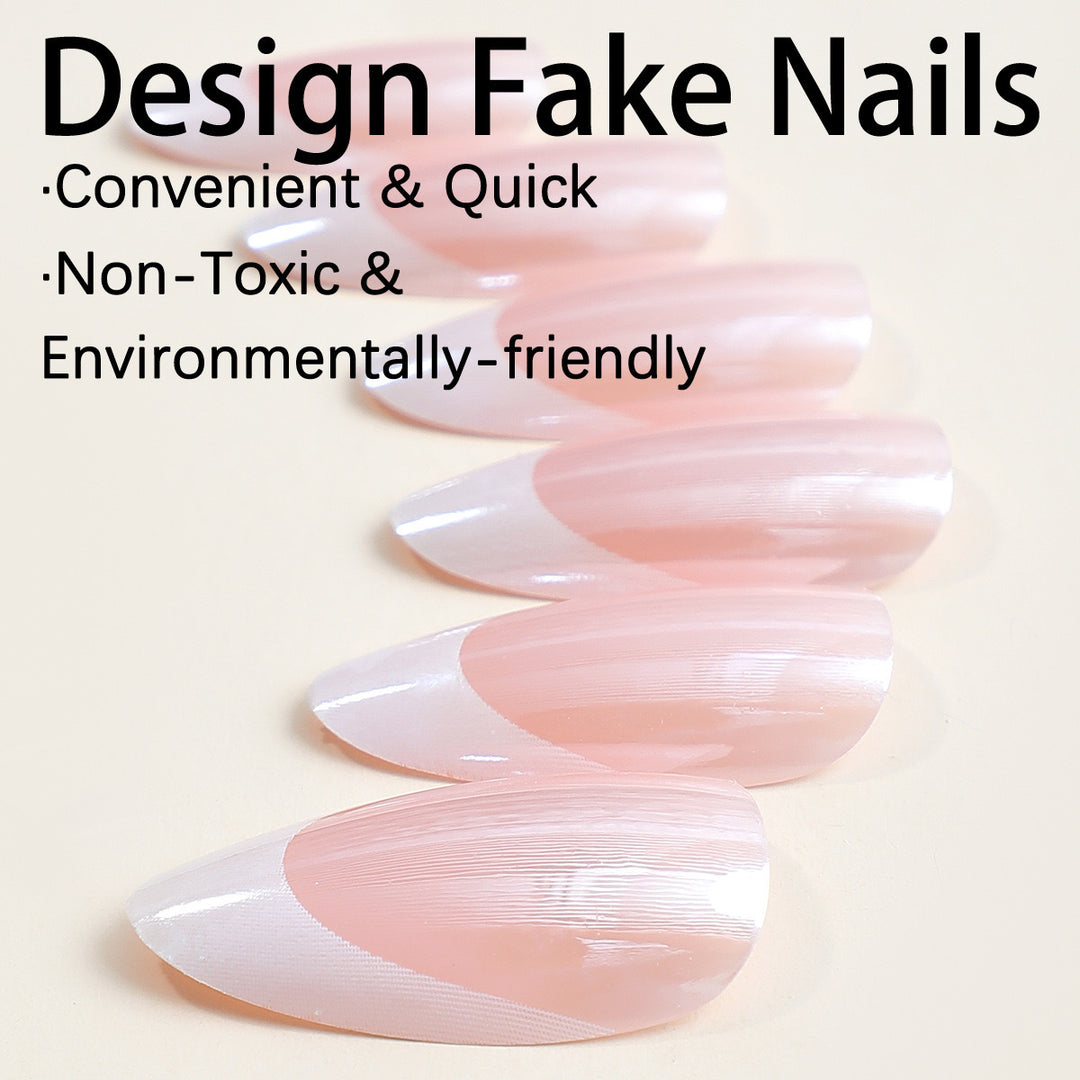 Artificial nail model with elegant French design Stornfield