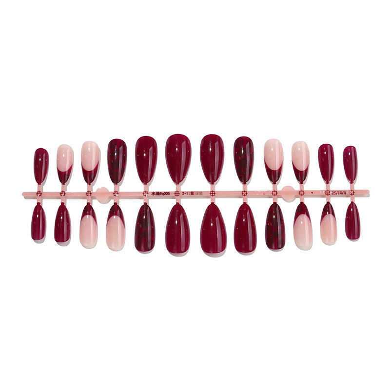 Stylish Press-On Nail Set with Geometric and Gradient Designs Stornfield
