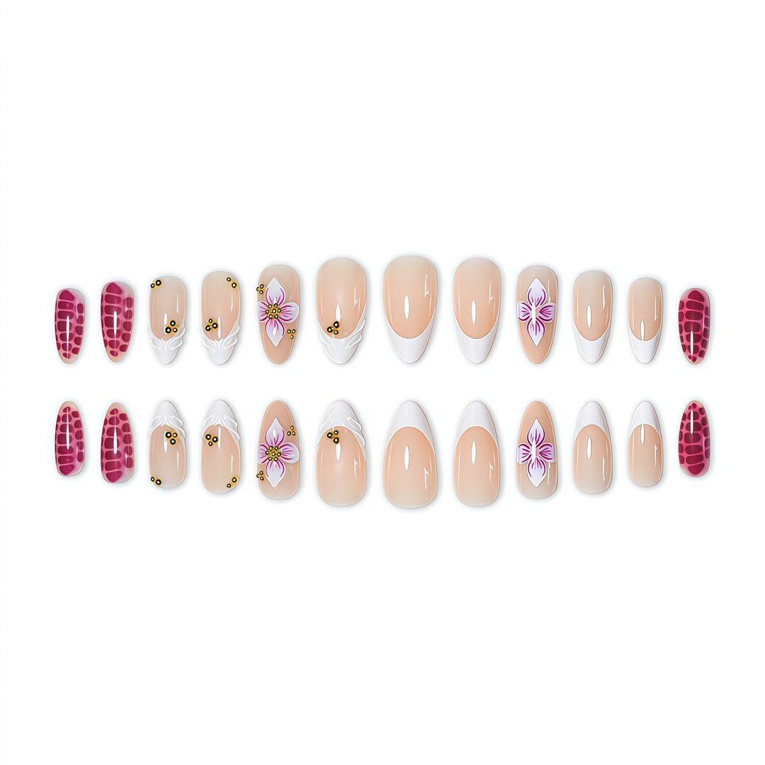 Artistic 3D Floral Design Press-On Nails Stornfield