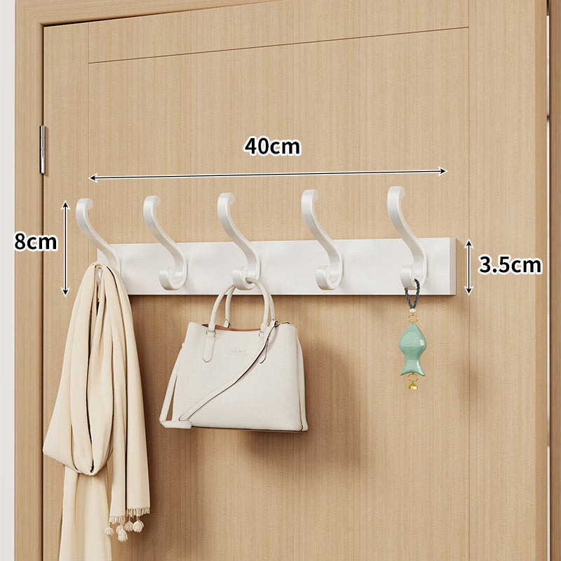 Over-Door Curved Hook Rack for Coats Bags and Scarves