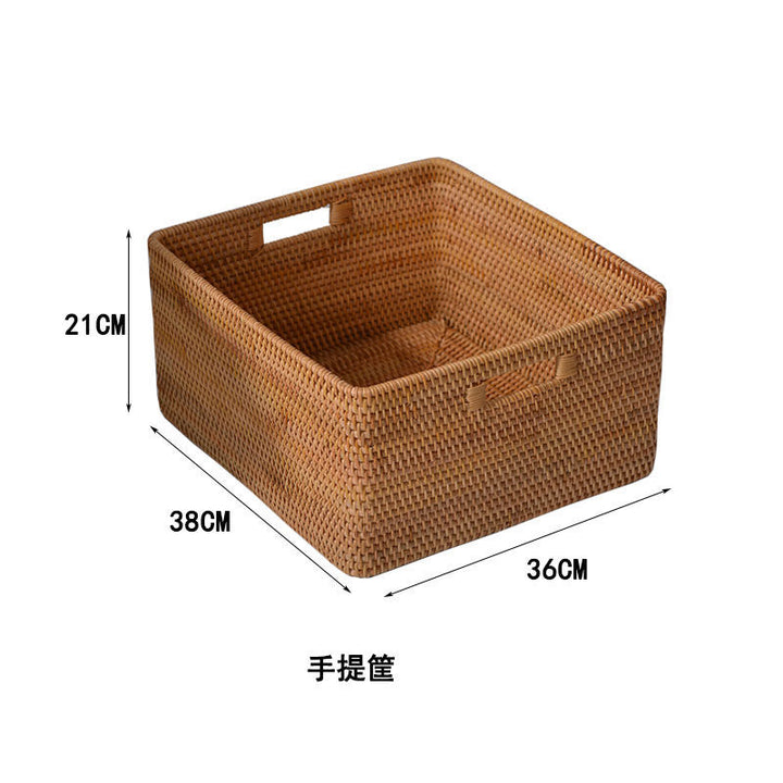 Women rectangular storage basket made of natural material Stornfield