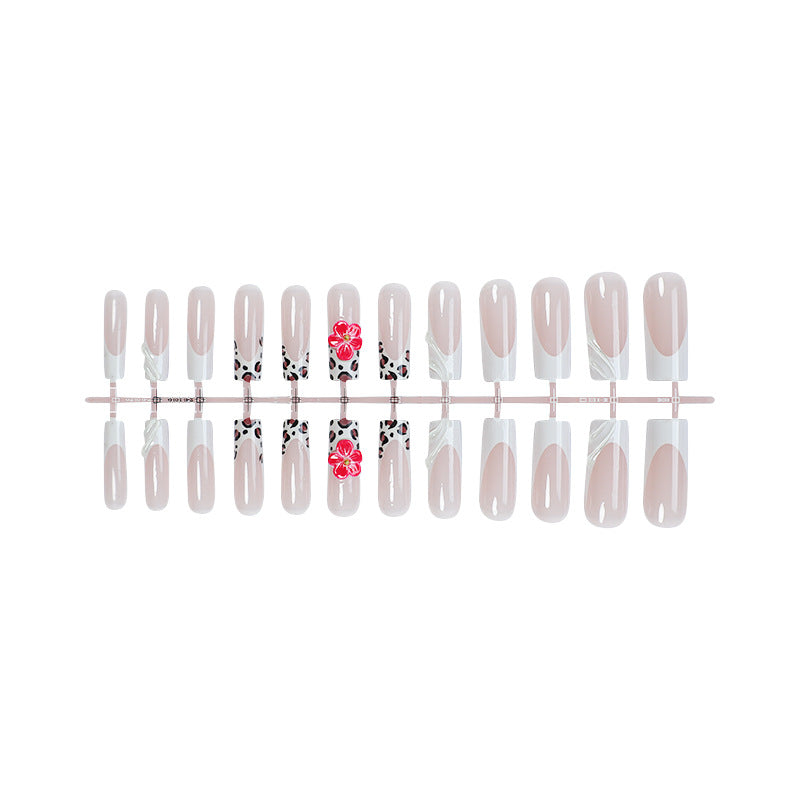Artistic Press-On Nail Set with Floral and Abstract Designs Stornfield