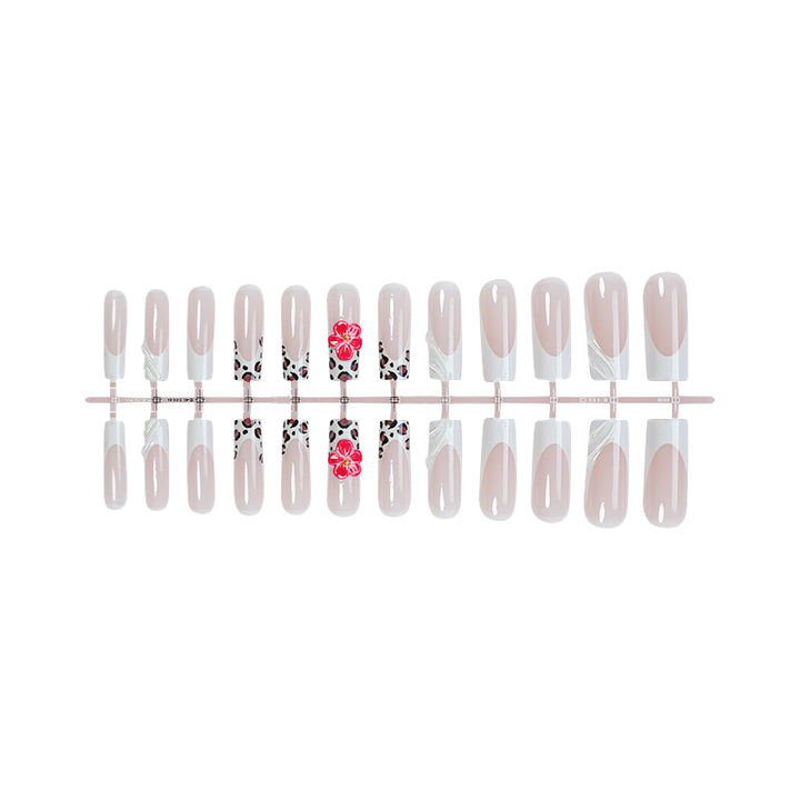 Artistic Press-On Nail Set with Floral and Abstract Designs Stornfield