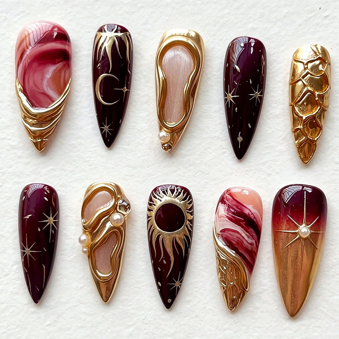 Artistic Press-On Nail Art Set