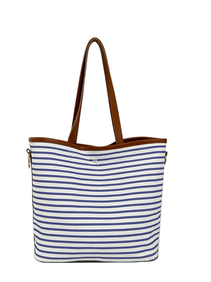 WoStriped Canvas Beach Tote Bag Stornfield
