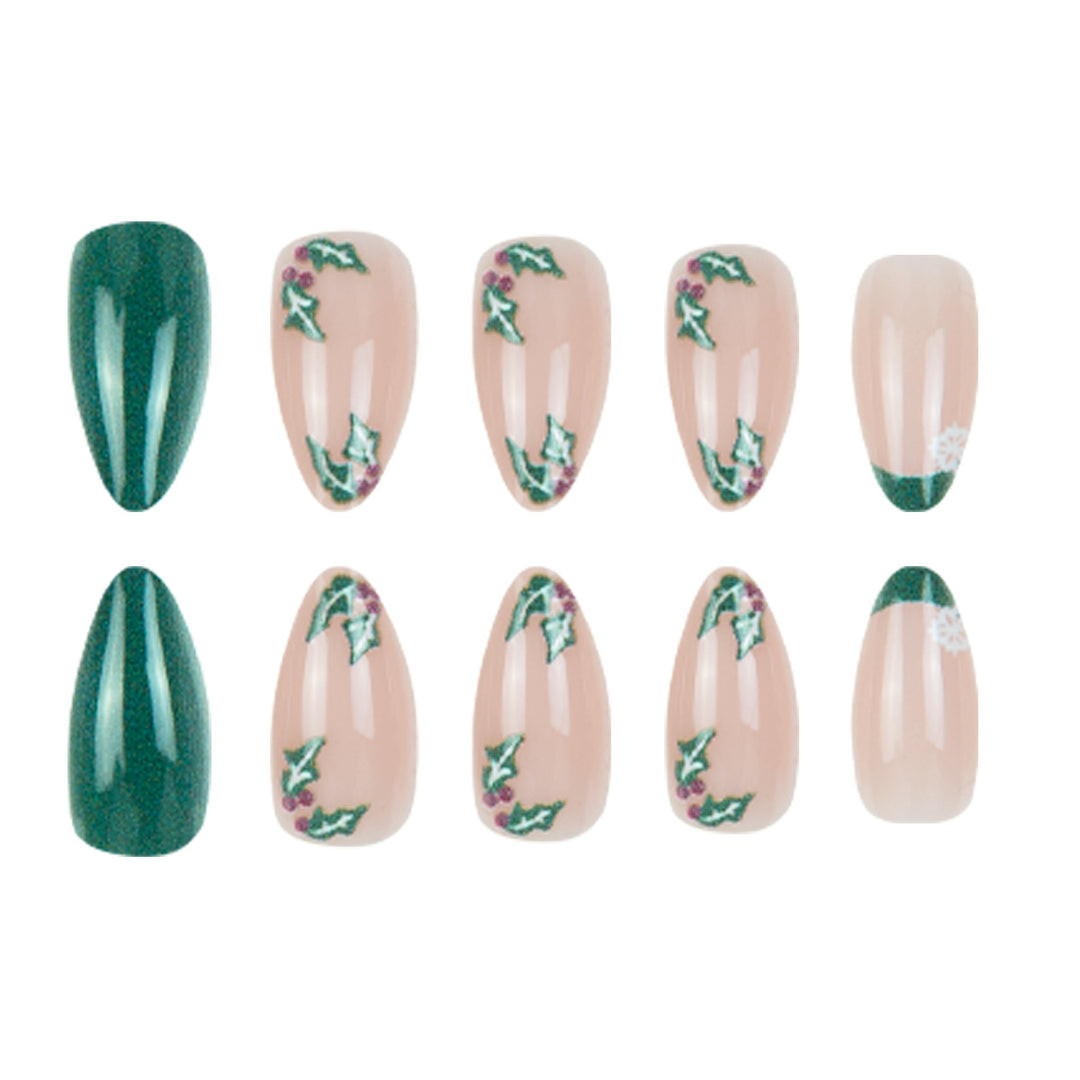 Artistic Stiletto Press-On Nails with Holiday Design Stornfield