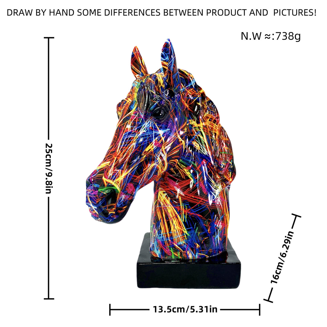 Artful horse sculpture made of high-quality resin Stornfield
