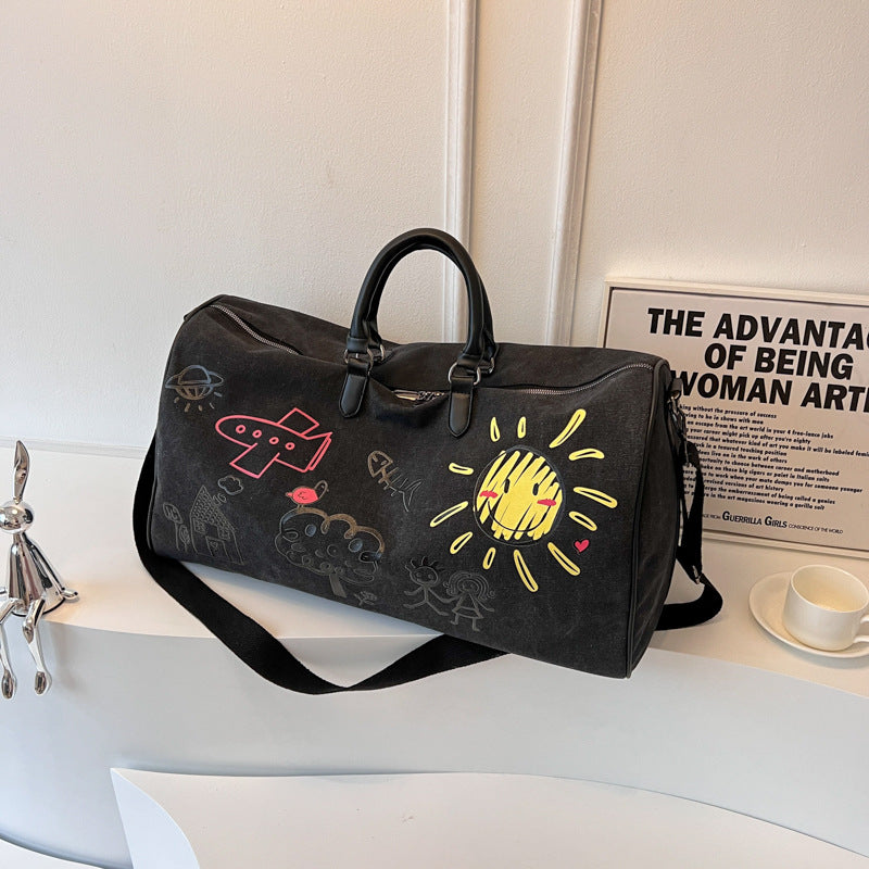 Playful Illustrated Weekend Duffle Bag Stornfield