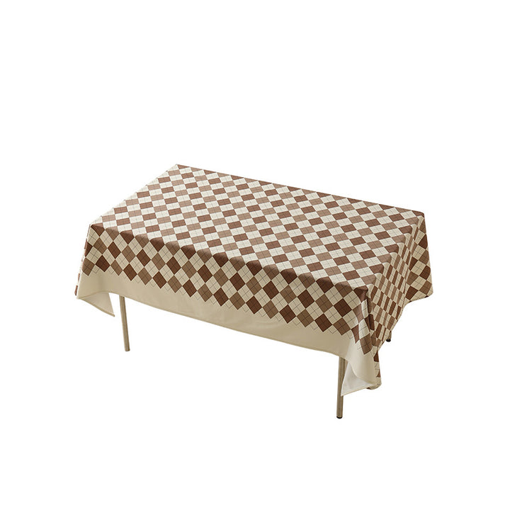 Diamond tablecloth made of easy-care cotton-polyester blend with decorative checkered pattern Stornfield