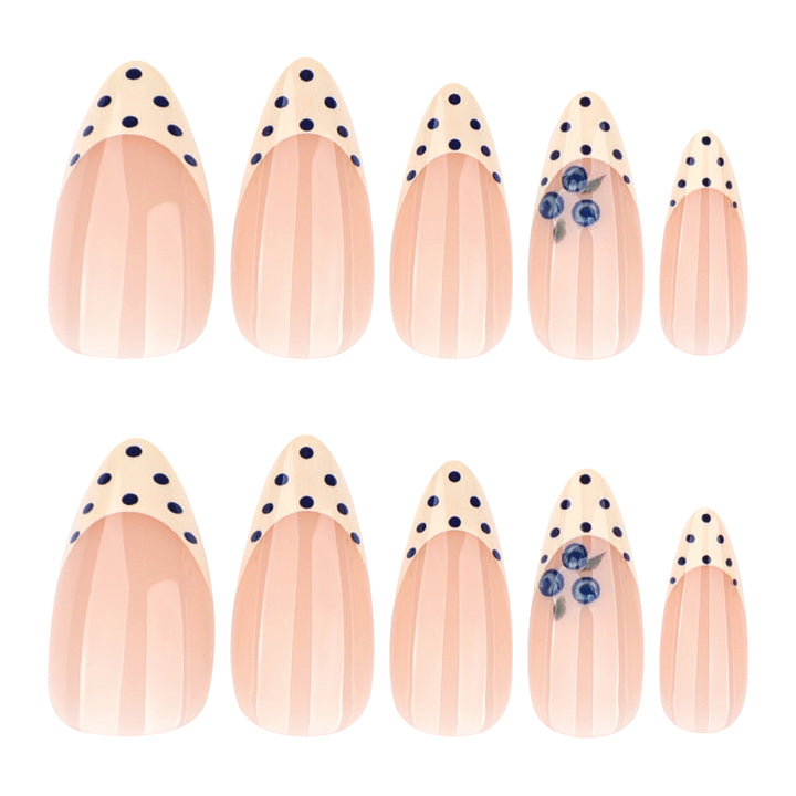Artful Nail Extensions with Delicate Flower and Dot Design Stornfield