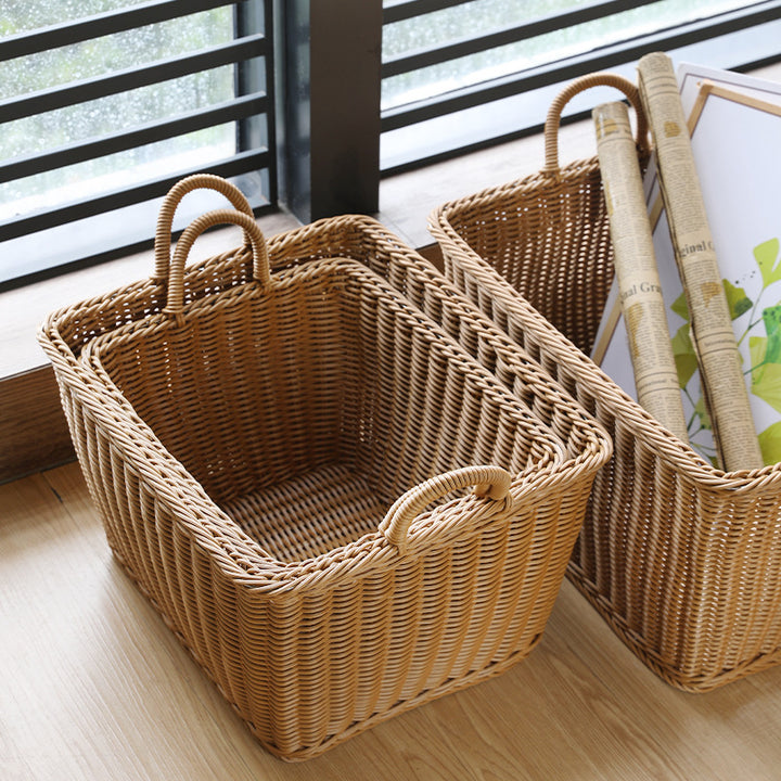 Unisex Spacious Storage Basket made of Woven Rattan Stornfield