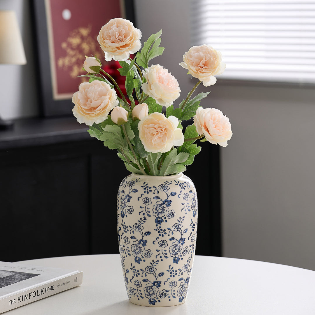 Decorative ceramic vase with floral pattern Stornfield