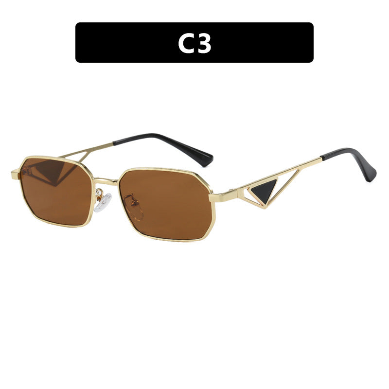 Women geometric luxury sunglasses with slim glossy frame Stornfield