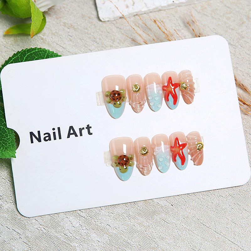 Artificial nails with maritime motifs Stornfield