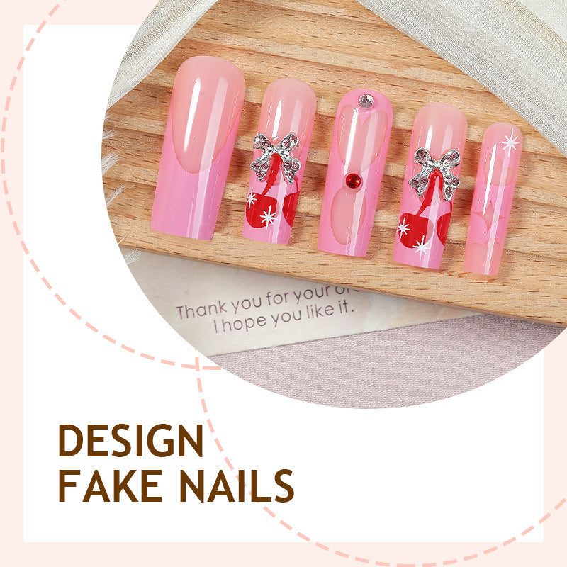 Creative nail art set with glitter and heart designs Stornfield