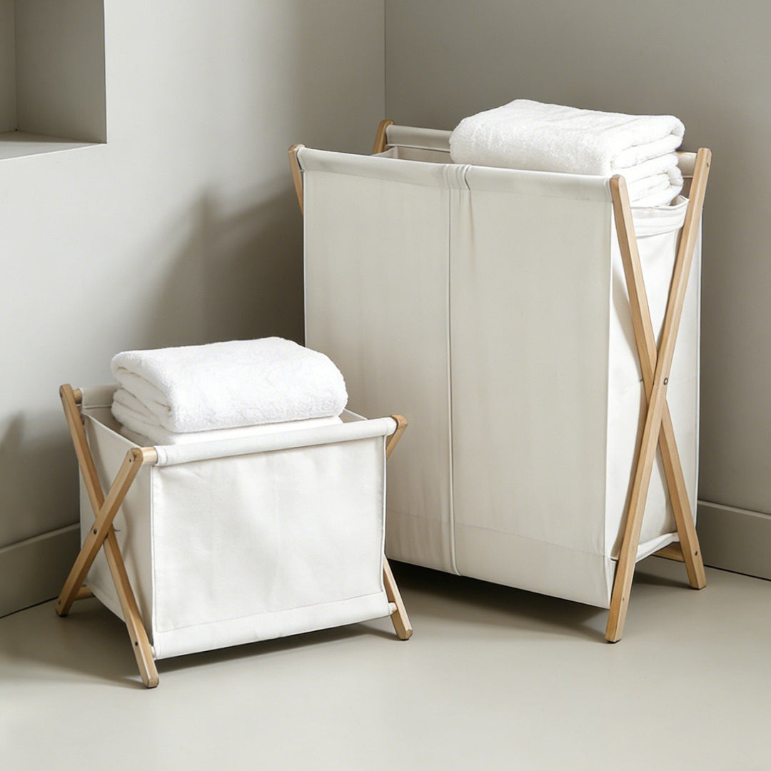 Laundry basket with practical folding mechanism Stornfield
