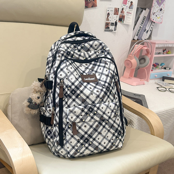 Stylish Plaid Design School Backpack Stornfield