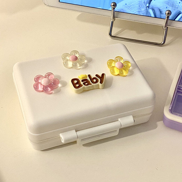 Practical storage box with colorful flower appliqués Stornfield