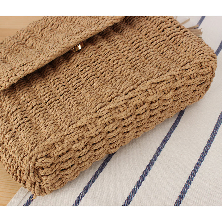 Elegant Shoulder Bag Made of Braided Natural Fabric Stornfield