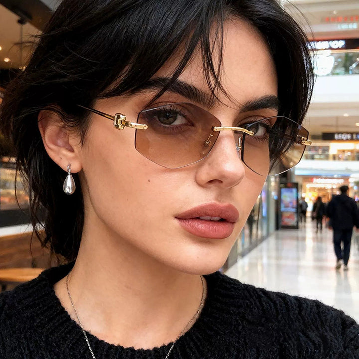 Women's fashionable sunglasses with hexagonal frame and luxurious accents Stornfield