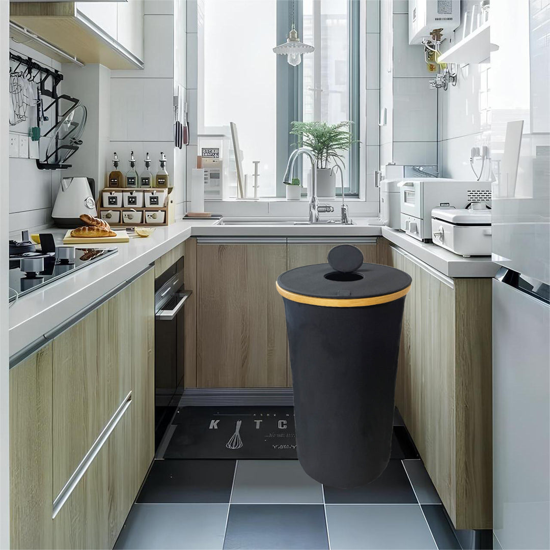 Waste bin with bamboo lid Stornfield