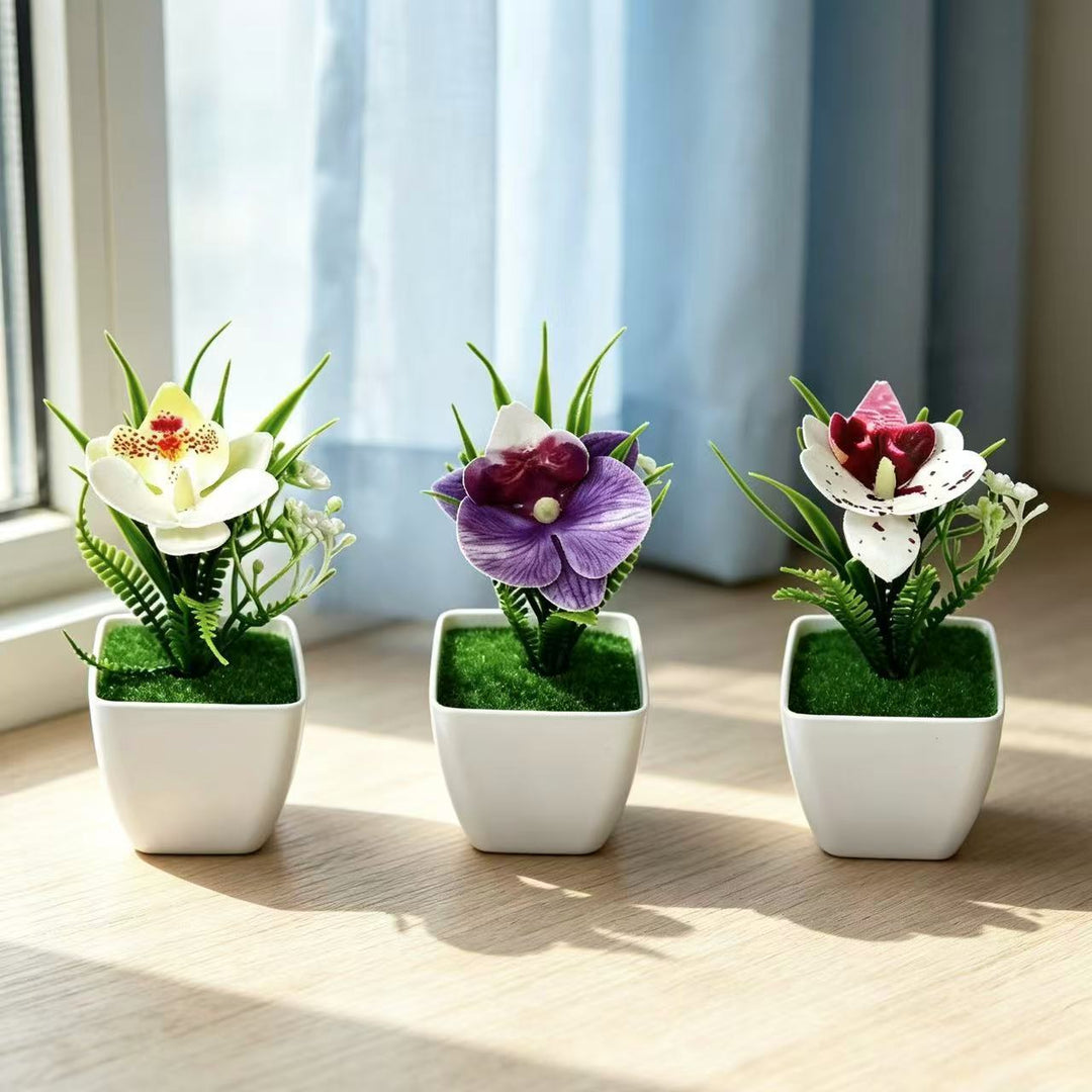 Small Potted Artificial Orchid Arrangement