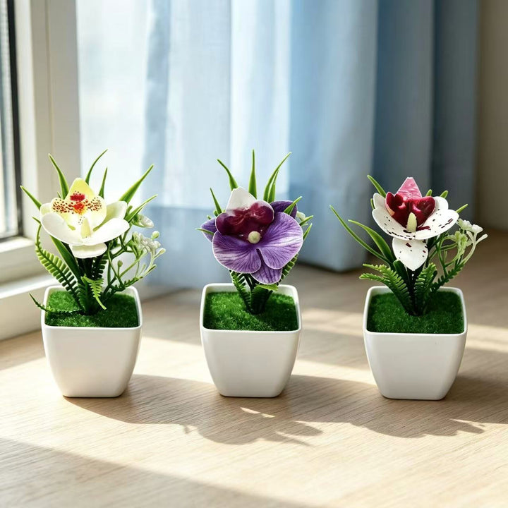 Small Potted Artificial Orchid Arrangement