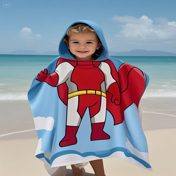 Kids' Fun Dinosaur-Themed Hooded Towel Poncho Stornfield