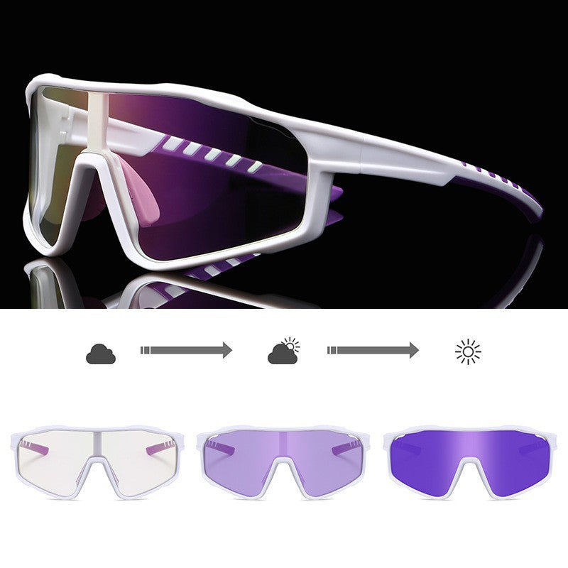 Unisex sporty cycling glasses with photochromic lenses and aerodynamic design Stornfield